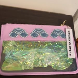 SCL flat grape pouch with rainbow patches